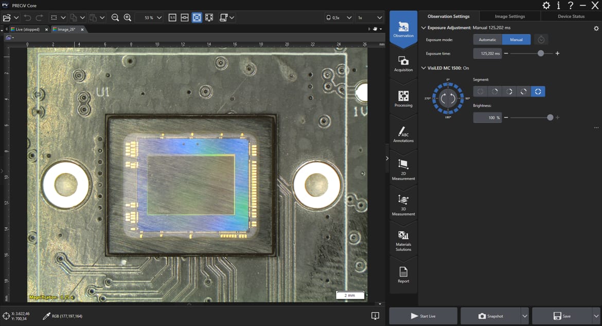 使用PRECiV可更直覺的量測工業樣本，為工業檢測帶來流暢的工作流程。