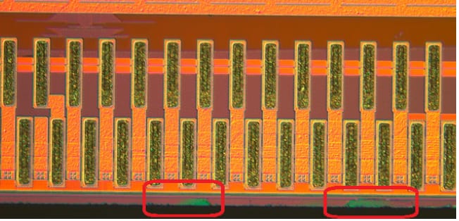由顏色快速辨識出隱崩位置。